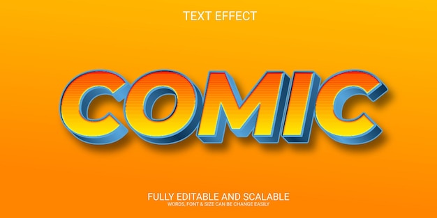 Komiks 3D wektor w pełni edytowalny efekt tekstowy