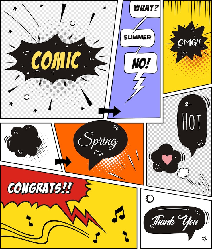 Wektor komiks dymki i komiks