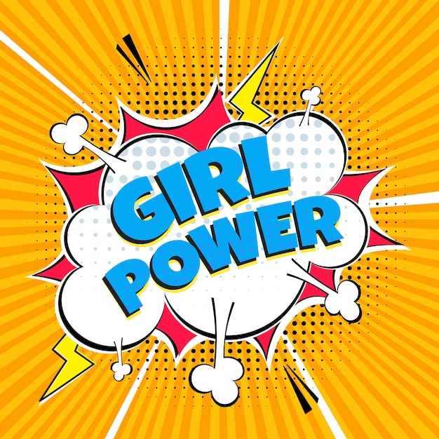 Komiks Napis Girl Power W Dymku