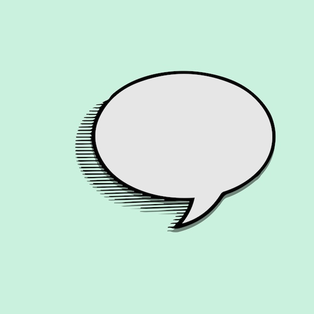 Komiksowy symbol bańki mowy, wektorowy balon mowy, płaska konstrukcja