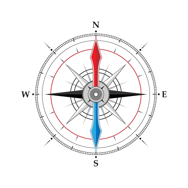 Kompas ilustracja kompasu podróżnika róża wiatrów