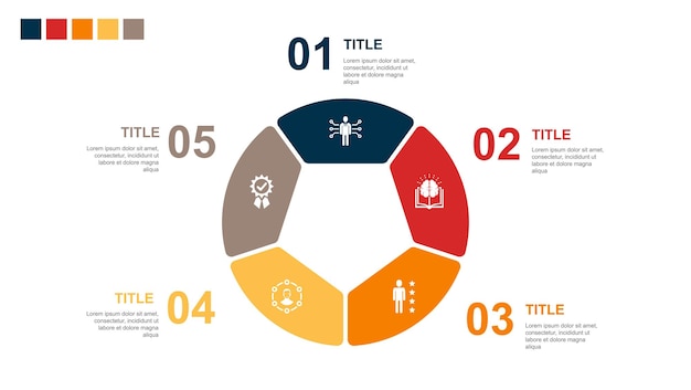 Plik wektorowy kompetencja wiedza umiejętności doświadczenie ikony jakości infografika szablon układu projektu koncepcja kreatywnej prezentacji z 5 krokami