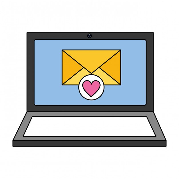 Komputer przenośny e-mail kocham media społecznościowe