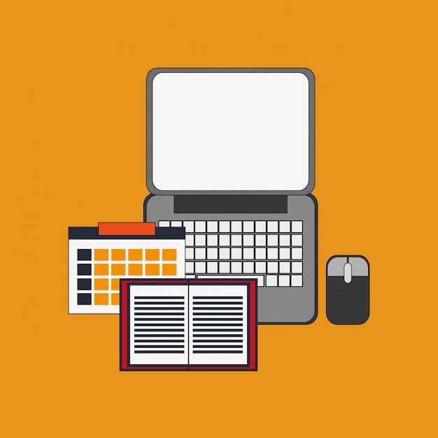 Plik wektorowy komputer z obrazem ikony związanym z biurem i biznesem