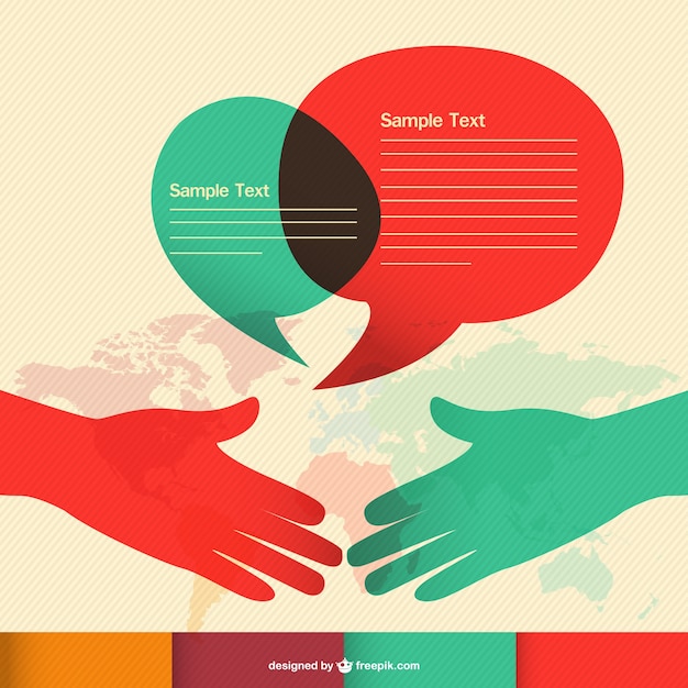 Plik wektorowy komunikacja hand shake infografika