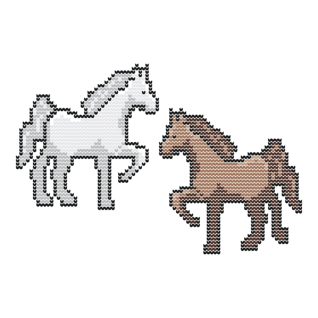 Koń Zwierzę Sweter Bożego Narodzenia Dzianiny Pixel Vector Art