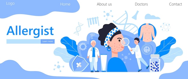 Koncepcja alergologa dla medycznych stron internetowych i bloga landing pages Choroba skóry