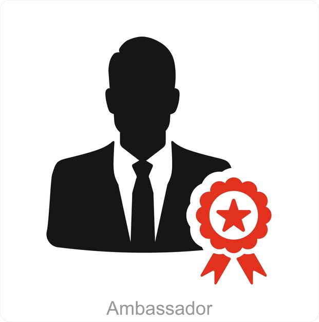 Plik wektorowy koncepcja ambasadora i męskiej ikony