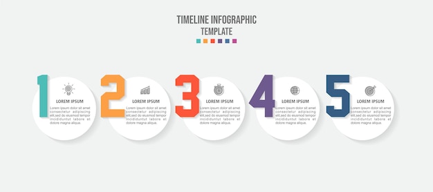 Koncepcja Biznesowa Infograficzna Z Pięcioma Opcjami, Etapami Lub Procesami