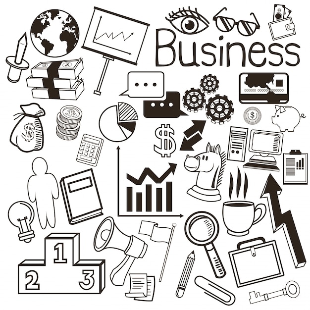 Plik wektorowy koncepcja biznesowa reprezentowana przez tło i zestaw ikon