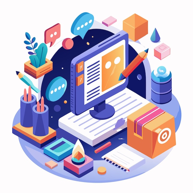 Koncepcja blogowania ilustracja 3d