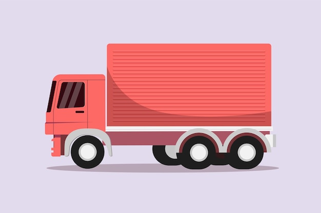 Koncepcja ciężarówki dostawczej Kolorowa, płaska ilustracja wektorowa izolowana