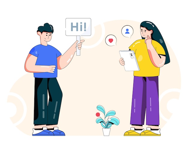 Koncepcja czatu online na płaskiej ilustracji