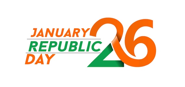 Koncepcja Dzień Republiki Indii Z Tekstem 26 Stycznia. Ilustracja Wektorowa Projekt.