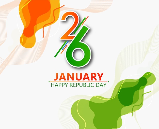 Plik wektorowy koncepcja dzień republiki indii z tekstem 26 stycznia projekt ilustracji wektorowych darmowych wektorów