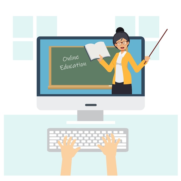Koncepcja edukacji online Nauka w domu