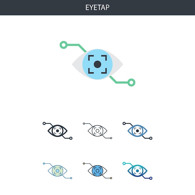 Koncepcja Eyetap Wszystkie Style Prosty Kształt Ikony. Prosta Ilustracja Płaski. Projekt Linii Symbolu Eyetap Koncepcja Z Zestawu Rzeczywistości Rozszerzonej. Może Być Używany Do Internetowego Interfejsu Użytkownika/ux