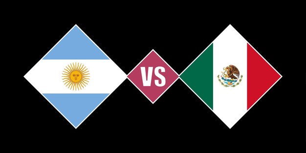 Koncepcja flaga Argentyna vs Meksyk ilustracja wektorowa