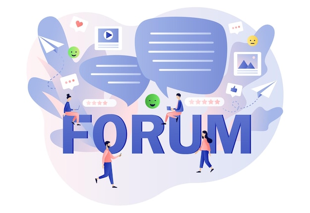 Koncepcja Forum Wiadomości Na Czacie Internetowym Rozmowa Dialogowa W Sieciach Społecznościowych W Sieci