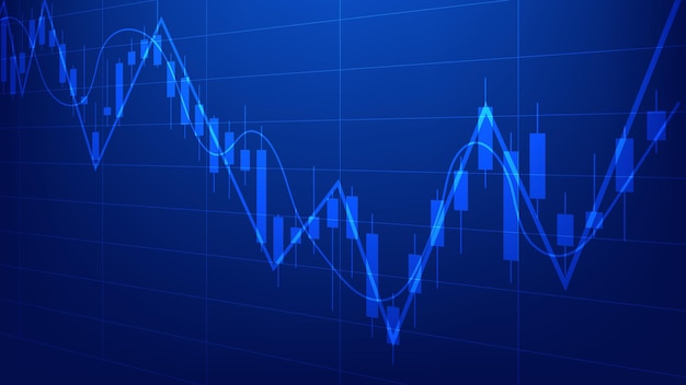 Plik wektorowy koncepcja gospodarki i finansów. finansowe statystyki biznesowe świeczniki giełdowe i wykres słupkowy