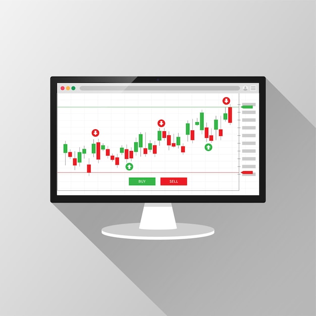 Koncepcja handlu finansowego. Wskaźnik handlu na rynku Forex na ilustracji ekranu monitora.