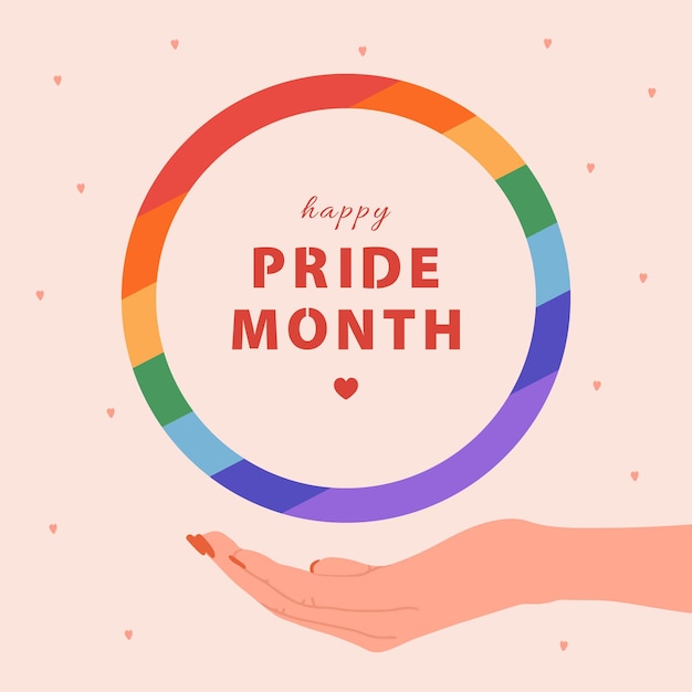 Koncepcja Happy Pride Month Gay Parada Lgbt Tęczowa Flaga