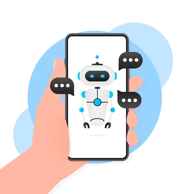 Plik wektorowy koncepcja ikony chatbota chat bot lub chatterbot robot wirtualna pomoc strony internetowej lub telefonu komórkowego