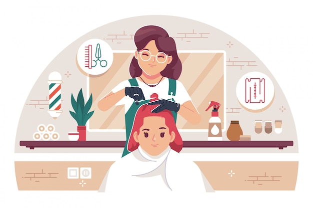 koncepcja ilustracja salon kosmetyczny
