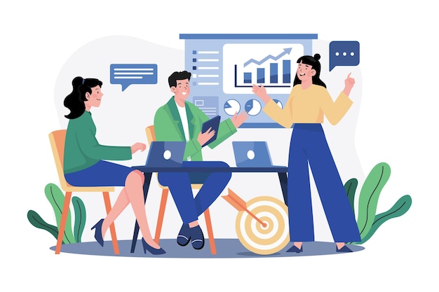 Koncepcja ilustracja spotkanie biznesowe