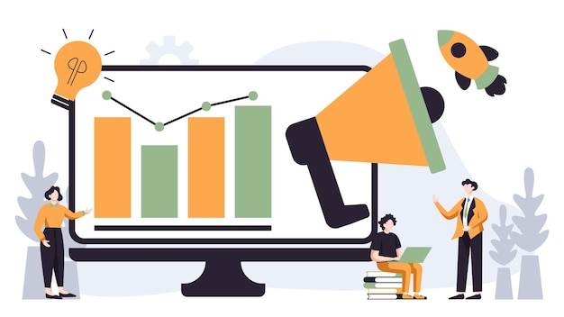 Koncepcja ilustracji marketingowej w stylu wektorowym