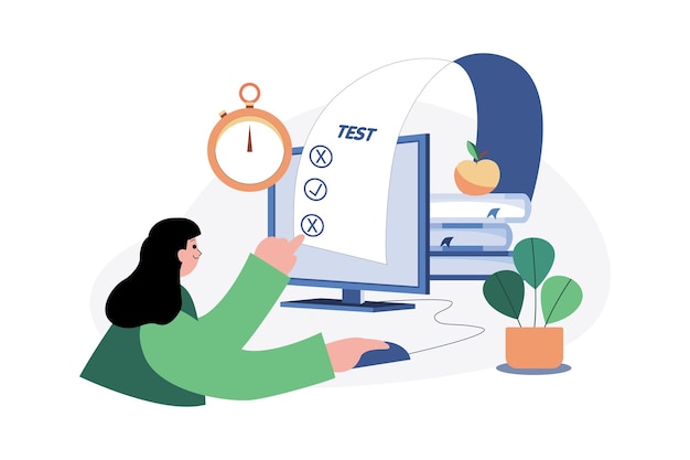 koncepcja ilustracji testu online