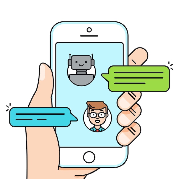 Koncepcja ilustracji wektorowych Chatbota