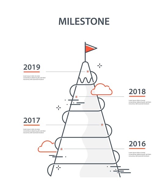 Plik wektorowy koncepcja infografika kamienia milowego