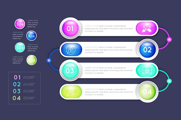 Koncepcja Infografiki Biznes Gradientu