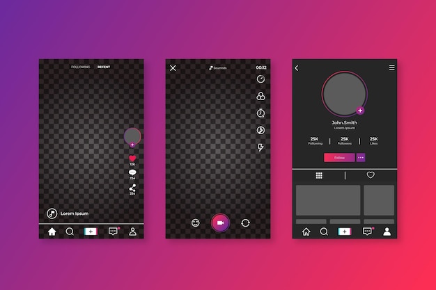 Plik wektorowy koncepcja interfejsu tiktok