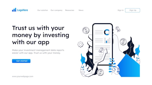 Koncepcja Inwestycji Finansowych Dla Szablonu Strony Głównej Strony Docelowej