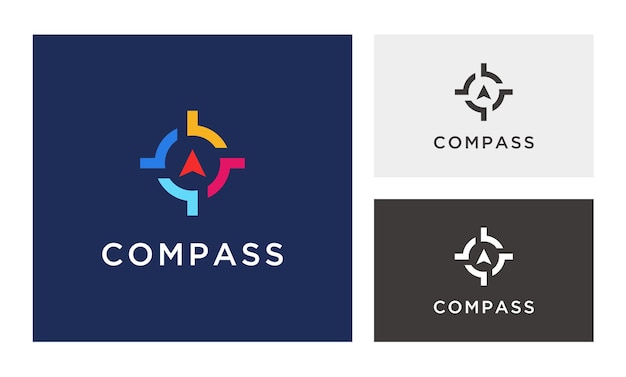 Koncepcja kompasu prosty pełny kolor logo ikona wektor szablon