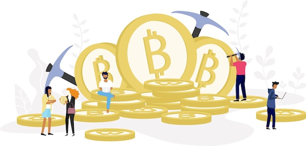 Koncepcja kryptowaluty Bitcoin Blockchain.