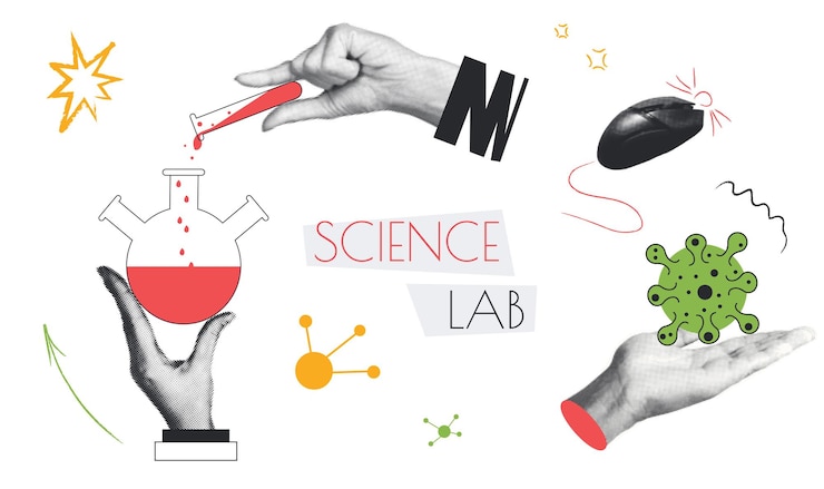 Wektor koncepcja laboratorium naukowego z ludźmi sytuacje mega ustawione w płaskim projekcie internetowym zestaw scen analizy naukowej testów badawczych ilustracje wektorowe dla mediów społecznościowych materiał marketingowy baner