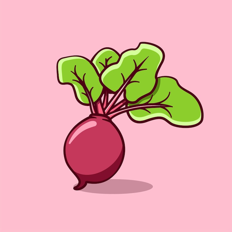 Wektor koncepcja ładny ilustracja buraków w stylu kreskówki
