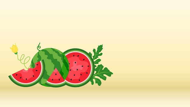 Koncepcja letniego jedzenia z arbuzem i soczystymi owocami