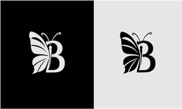 Koncepcja logo motyla litery B dla luksusowego spa piękności i symbolu mody