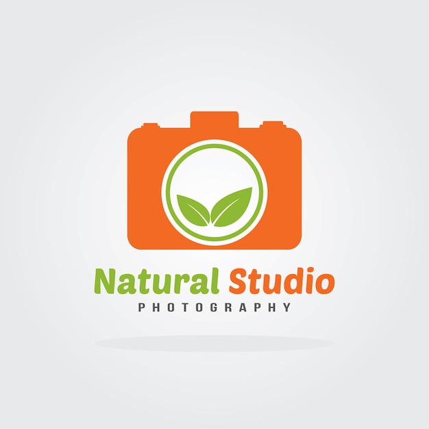 Koncepcja Logo Natural Studio. Organiczny Zielony świeży. Płaskie Logo Wektor Ilustracja Projektu.