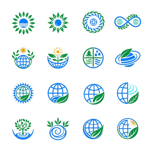 Koncepcja logo przyrody i rękawiczek na białym tle