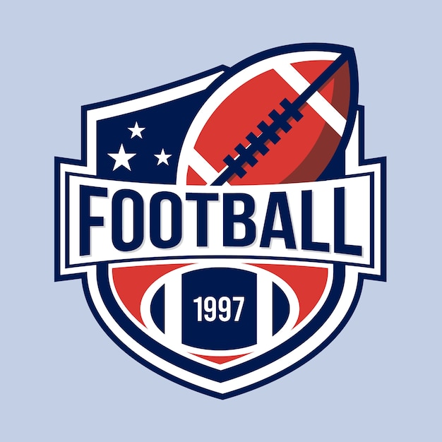 Koncepcja Logo Retro Futbol Amerykański