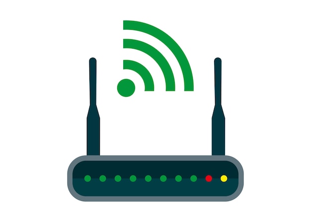 Koncepcja Logo Routera Wi-fi Modem Internetowy Kolorowy Wektor Ilustracja Na Białym Tle