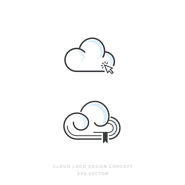 Koncepcja Logo Zakładki W Chmurze