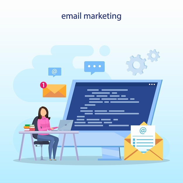 Koncepcja marketingu e-mailowego Wektor ilustracji usług marketingu e-mailowego