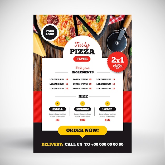 Koncepcja menu pizzy