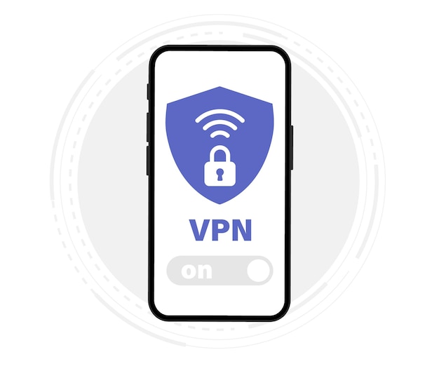 Koncepcja Mobilnej Usługi Vpn Telefon Z Koncepcją Bezpiecznego Połączenia Vpn Wirtualna Sieć Prywatna Cyberbezpieczeństwo Bezpieczny Ruch Sieciowy Oprogramowanie Zabezpieczające W Internecie Chroń Dane Osobowe Na Smartfonie